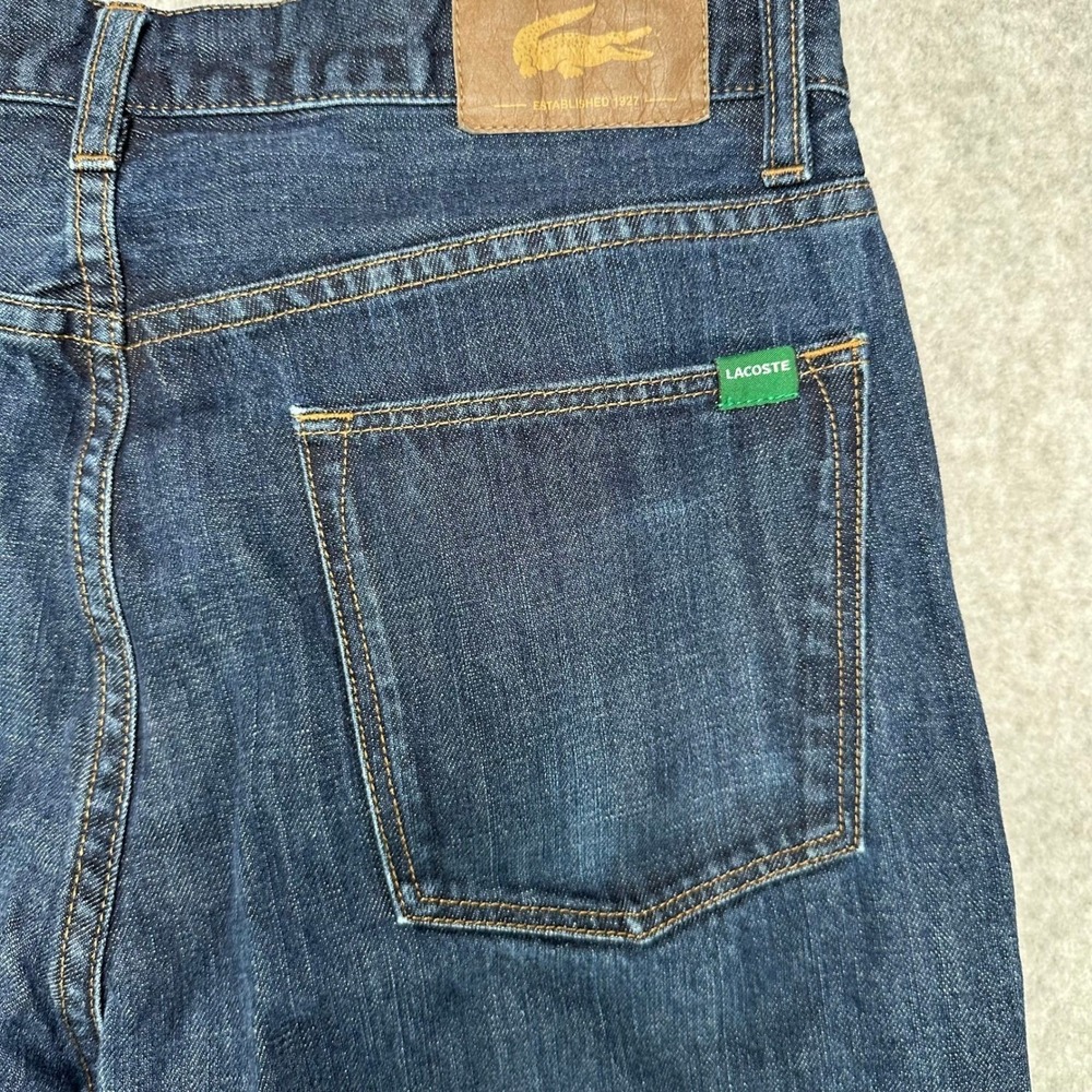 Lacoste Denim Dark Wash Straight Leg Jeans Mens US 33 - Picture 4 of 13